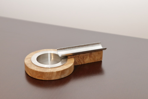Wooden cigar ashtray